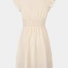 21KohPMjnIL.jpg Women's Dress V Neck Flutter Sleeve Smocked Short A Line Casual Summer Knee Length Dress