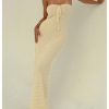 31DbwitxzQL.jpg Women's Summer Crochet Tube Maxi Dress Tie Front Strapless Sleeveless Bodycon Knit Long Dresses