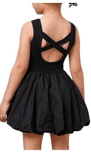 Toddler Girl's Summer Bubble Dress Sleeveless A Line Party Birthday Short Tank Dresses