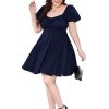 31HI3fDKKwL.jpg Women's Plus Size Short Sleeve Mini Dress High Waist Summer Dresses Wedding Guest Dress