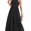 Formal Dress for Women 2025 Party Round Neck Knit Tank Top Cutout Sleeveless Pockets Maxi Dress