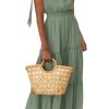 Women's Cross Neck Summer Sleeveless Tiered Maxi Dress Beach Tie Strap Smocked Long Dresses Pleated Sundress