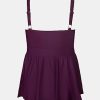 Plus Size Swimsuit for Women One Piece Bathing Suit Scoop Neck Ruffled Swim Dress Adjustable Straps