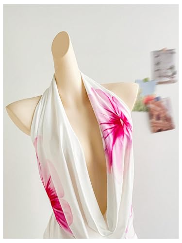 31fhk5NN95L.jpg Women's Club Halter Cowl Neck Dress Draped Going Out Open Back Cocktail Mini Dresses Party Clubwear