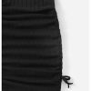 Girl's Spaghetti Strap Ribbed Knit Drawstring Side Ruched Bodycon Cami Dress