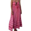 31kVILm5v4L.jpg Women's Summer Boho Printed Maxi Dress Spaghetti Strap Ruffle Hem Flowy Long Cami Dresses Sundress