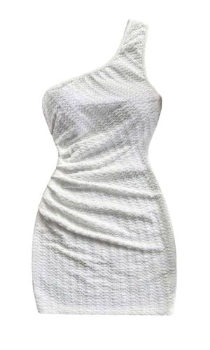 Women's Elegant One Shoulder Bodycon Dress Summer Party Ruched Women Short Dresses