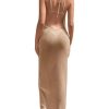 31p-molF3ML.jpg Women's Tie Backless Split Thigh Cover Up Maxi Dress Draped Cowl Neck Cami Dresses