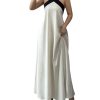 31qqTJ21OJL.jpg Women's Backless Halter Maxi Dress Summer Bow Tie Flowy Vacation Party Dresses