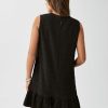 Women's Ruffle Hem Sleeveless Tank Dress Round Neck Casual Smock Summer Mini Dresses