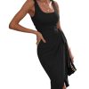 31taWPCQWSL.jpg Women's Summer Halter Casual Dresses Beach Tank Ruched Midi Dress 2025 Vacation Sundress