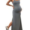 31uGsYveGTL.jpg Women's Maternity Dress Sleeveless Spaghetti Strap Summer Long Pregnancy Dresses