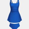 31y5SWRL-JL.jpg Women's One Piece Swim Dress Scoop Neck Bathing Suit Ruched Tummy Swimsuit Adjustable Wide Straps Sporty