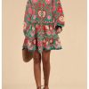 41-0BmJtkoL.jpg Women's Floral Print Summer Short Dresses Boho Beach Long Sleeve Button Down Flowy Smock Dress