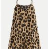 41-UalfMnqL.jpg Girl's Leopard Print Wide Leg Romper Spaghetti Strap Loose Summer Short Jumpsuit