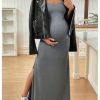 410Xq8CNHbL.jpg Women's Maternity Dress Sleeveless Spaghetti Strap Summer Long Pregnancy Dresses