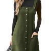 411-z5JKkGL.jpg Casual Dresses for Women Square Neck Button Front Sleeveless Pockets A Line Mini Overall Dress