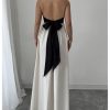411gdguQR9L.jpg Women's Backless Halter Maxi Dress Summer Bow Tie Flowy Vacation Party Dresses