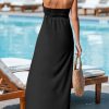 Women's Maxi Dresses Sleeveless Lace Casual Smocked Strapless Slit Long Summer Formal Sun Dress