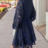 Women Elegant V Neck Lace Peasant Sleeve Mini Summer Dress Elastic High Waist A Line Casual Wedding Guest Dress