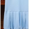 Girl's Bow Pleated Dress Puff Short Sleeve Crew Neck Summer Dresses