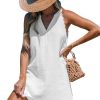 Women Swimsuit Coverup V Neck Sleeveless Beach Cover Ups Dress Lace Trim Vacation Outfits for 2025
