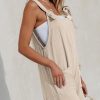 Women's Summer Sleeveless Overall Adjustable Loose Jumpsuit Beach Romper Travel Vacation Outfits with Pockets