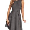 417iqV3s4mL.jpg Women's Sleeveless Dresses Elegant A-Line Button Loop Decor Round Neck Sundresses