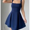 41AE0Uv3LFL.jpg Women's Summer Dresses Square Neck Sleeveless A Line Mini Dress Party Cocktail Short Dress