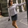 Women's Striped Button Down Slim Fit Shirt Long Sleeve Collar Work Blouse Tops