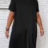 41BhzhRAxL.jpg Women's Plus Size Dress Color Block Short Sleeve T Shirt Dress Casual Summer Dresses