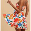 41DrxzghCsL.jpg Women's Floral Print Cut Out Sleeveless Halter Mini Dress Holiday Flowy Vacation Dresses
