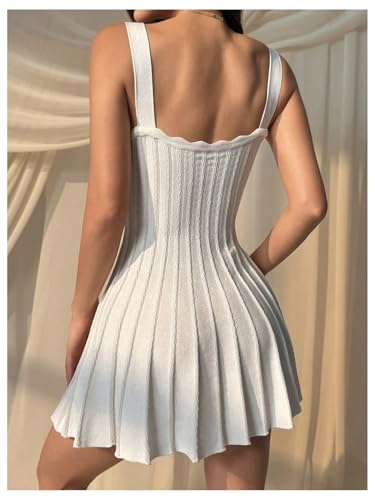 41FjvYWQTvL.jpg Women's Summer Sleeveless Knit Sweater Dress Scoop Neck Flowy Beach Mini Dresses Date Outfits
