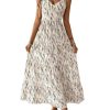 Women's Summer Maxi Dress V Neck Bow Tie Cutout Boho Vacation Ruffle Long Dresses