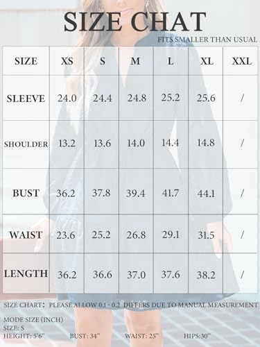 Women Ruffle Lace Mini Fall Dresses Semi Formal Wedding Guest Dress V Neck Long Puff Sleeve Elastic Waist Tie