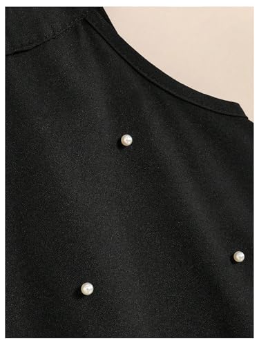 41ItNrBwdNL.jpg Girl's Pearl Halter Dress Sleeveless Ruffle Hem Color Block Cute Birthday Midi Dresses
