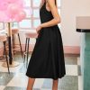 Women's Summer Sleeveless Midi Dress Square Neck Smocked Casual A Line Beach Sundress