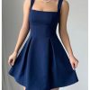 41N-uk84sRL.jpg Women's Summer Dresses Square Neck Sleeveless A Line Mini Dress Party Cocktail Short Dress