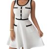 41NJFh0fIBL.jpg Women's Summer Sleeveless Knitted Mini Dress Button Color Block Party Short Dresses