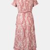 41OVFlyKxXL.jpg Women Summer Maxi Dress V Neck Short Sleeve Floral Print Wrap Slit Beach Casual Dress