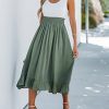 41QSAlDKzNL.jpg Women's Summer Midi Dresses Sleeveless Tank Smocked Beach Vacation Hawaiian 2025 Flowy Sundress