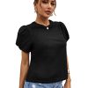 41RJnQ1SMwL.jpg Women's Summer Short Puff Sleeve Tee Top Round Neck T-Shirt