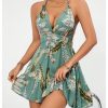 41T5HG6BITL.jpg Women's Deep V Neck Ruffle Halter Dress Sleeveless A Line Boho Summer Dresses