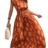 41TlWFLEujL.jpg Women's One Shoulder Floral Printed Sleeveless Smocked Waist Maxi Dress Summer Boho Long Dress