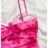 41WNWxvfLL.jpg Women's Summer Floral Corset Dress Spaghetti Strap Ruched Mesh Bodycon Vacation Mini Dresses