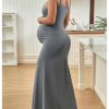 41YsQBWYdL.jpg Women's Maternity Dress Sleeveless Spaghetti Strap Summer Long Pregnancy Dresses