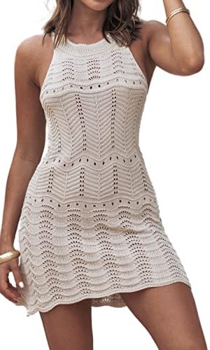 Women Crochet Swimwear Cover Up Summer Bathing Suit Beach Dress Vacation Outfits