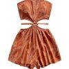 41dv3LAHgEL.jpg Women's Boho Cutout Open Back Tie Tube Rompers Summer Strapless Shorts Jumpsuit