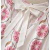 41e2qnItYaL.jpg Women's Plus Size Floral Ruffle Dress Bow Tie Sleeveless Crewneck Summer Smock Short Dresses Sundress