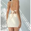 Women's Backless Cutout Halter Bodycon Mini Dress Summer Party Vacation Sundresses